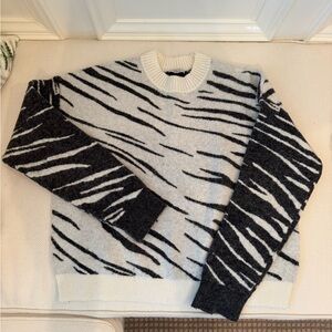 Rails Black and White Zebra Pattern Sweater